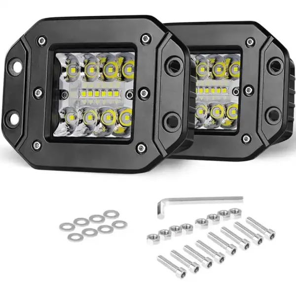 BZRSH Set 2 Proiectoare LED Off-Road 48W 14 LED 3 Randuri 12-24V Aluminiu