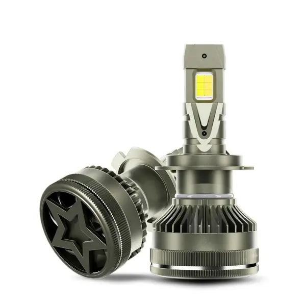 BZRSH Set 2x Becuri LED Auto H4 210W 27000LM Control Aplicatie Alb Galben Super Canbus