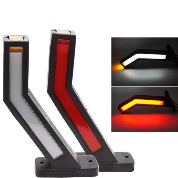 BZRSH Set 2x Coarne Gabarit LED 24cm Stanga Dreapta Alb Rosu Galben 12-24V Camion Remorca