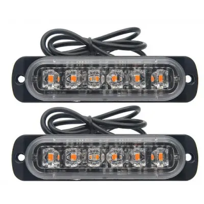 BZRSH Set 2x Stroboscop 6 LED 12W Avertizare IP67 10-30V Platforma ATV Tractor Jeep Off Road 6 LED