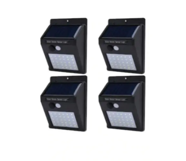 BZRSH Set 4 Lampi Solare 30 LED Senzor Miscare Senzor Lumina Automat Exterior