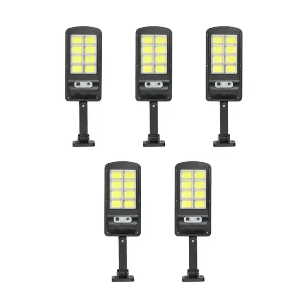BZRSH Set 5 Lampi Solare 40W 160 LED COB Senzor Miscare PIR Telecomanda 3 Moduri