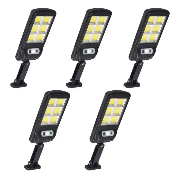 BZRSH Set 5 Lampi Solare 90W Telecomanda 120 LED COB Exterior Curte Parcare
