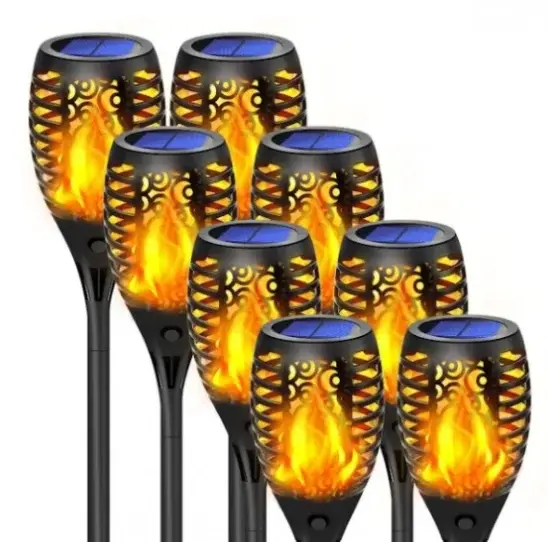 BZRSH Set 8 Lampi Solare Torta Efect Flacara 58cm LED Baterie Incorporata Gradina