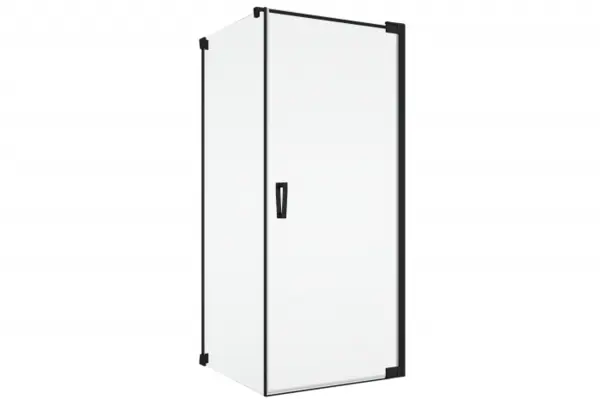 Cabina de dus 75x100 cm cu usa batanta si profil compensator, negru mat, instalare usa dreapta Ronal Cadura