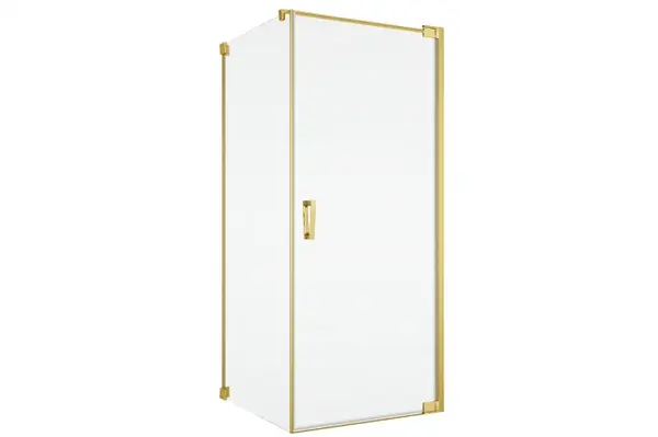 Cabina de dus 75x120 cm cu usa batanta si profil compensator, auriu, instalare usa dreapta Ronal Cadura