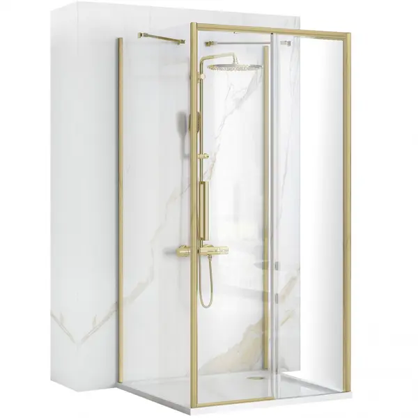 Cabina de dus de perete REA Rapid Slide Brush Gold