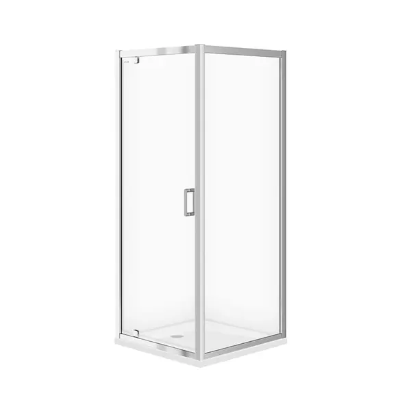 Cabina de dus patrata 80x80 cm cu usa batanta, Cersanit Arteco, crom