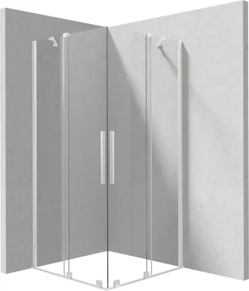 Cabina de dus patrata, cu usi batante, 90x90 cm, profil crom, Deante Kerria Plus