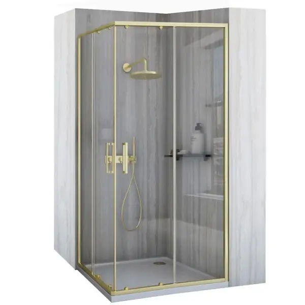 Cabină de duș Rea City 80x100 cm Brush Gold