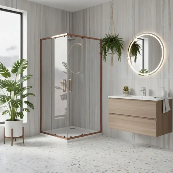 Cabina de dus Rea City 80x80 cm Copper Brush