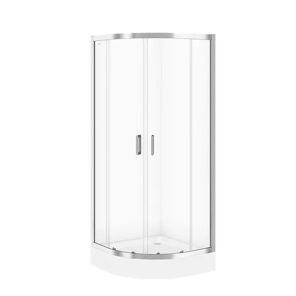 Cabina de dus semirotunda 80x80 cm Cersanit Arteco, crom