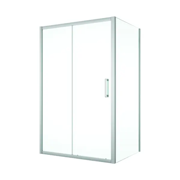 Cabina dus 100x100 cm cu usa culisanta, crom lucios, grosime sticla 5 mm, Sanswiss Ocelia