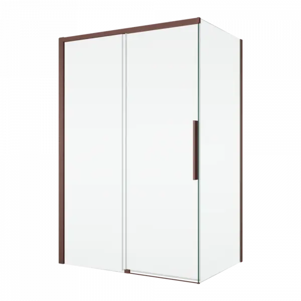 Cabina dus bordeaux metal 120x90 cm cu usa culisanta, grosime sticla 8 mm, tratament anticalcar, Ronal Oriana