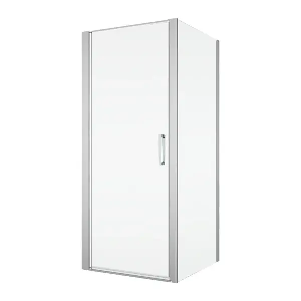 Cabina dus crom 100x90 cm cu usa pivotanta, grosime sticla 6 mm, tratament anticalcar, Ronal Divera