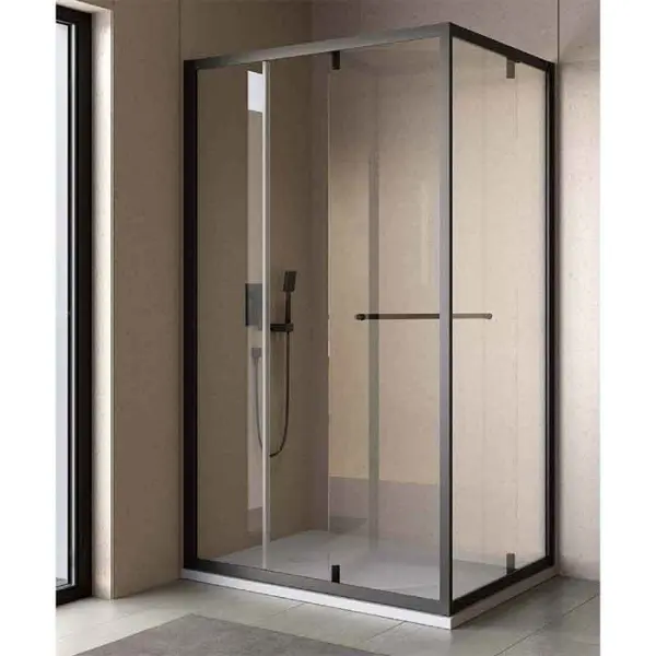 Cabina dus cu usa glisant, rotativ 120 x 90, negru mat, Kolpasan, Stellar Uni