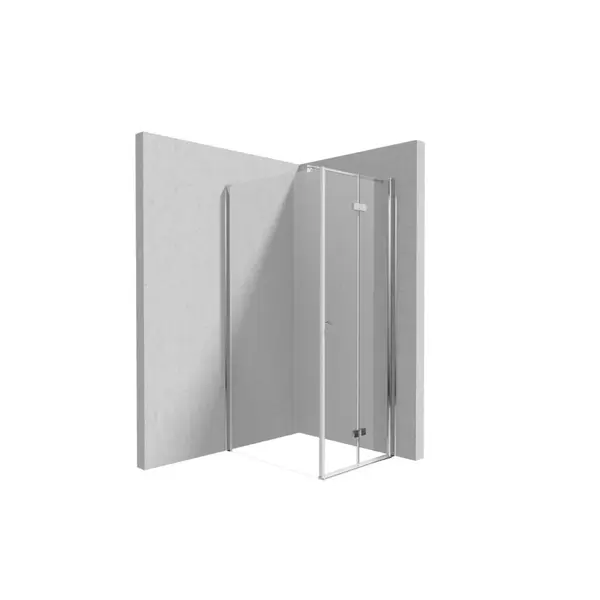 Cabina dus dreptunghiulara 80x90 cm, crom cu o usa batanta si un perete fix Deante Kerria Plus