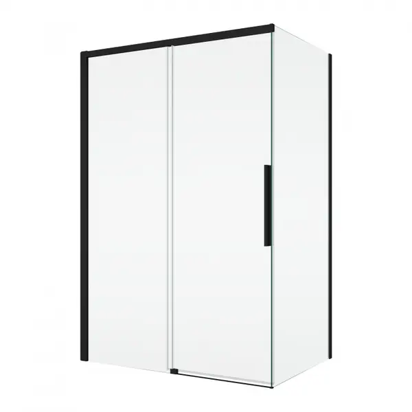 Cabina dus negru mat 150x100 cm cu usa culisanta, grosime sticla 8 mm, tratament anticalcar, Ronal Oriana