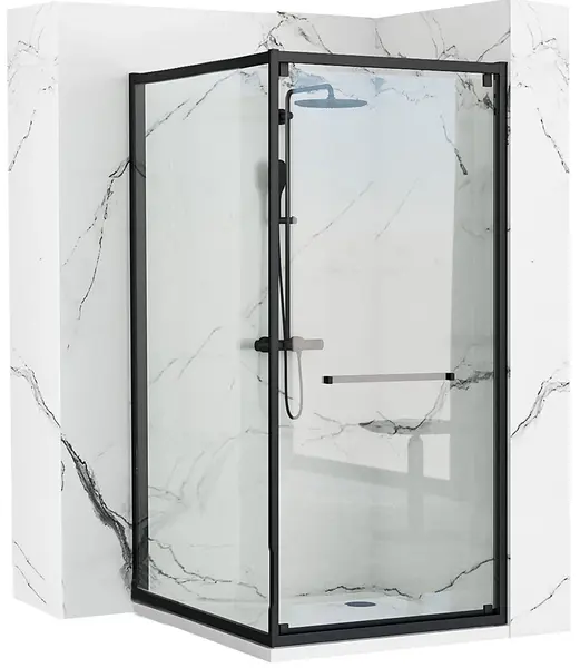 Cabina dus Space negru – 80×100 cm