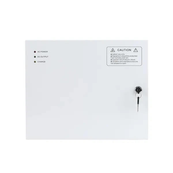 Cabinet multifunctional pentru centrale de control acces ZKTeco CAB4-PS5-WH, 12 - 14.1 Vcc, 5 A, backup, alb