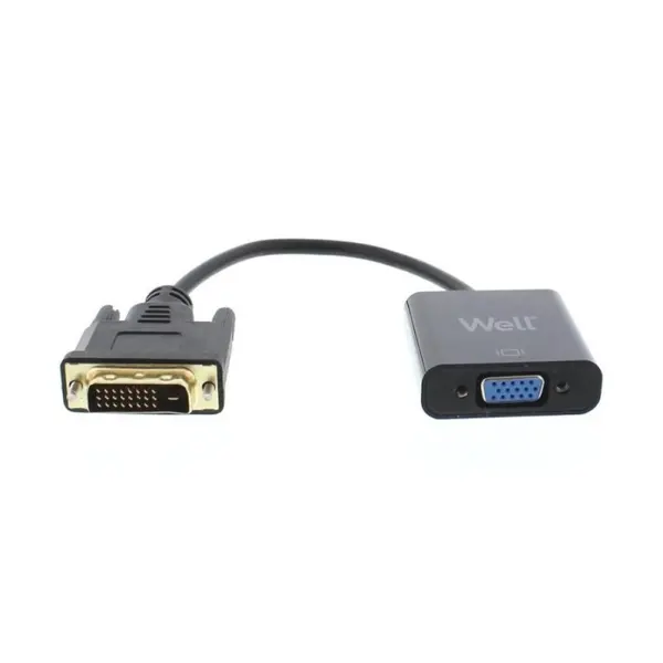 Cablu Adaptor DVI-D 24 + 1P Tata, VGA Mama, 15 cm Well
