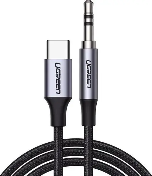 Cablu adaptor Ugreen CM450, USB Type-C la Jack 3.5mm (Gri)