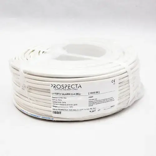 Cablu alarma 10 x 0.22 premium, cupru 100%, cod: I103IT, Li-Y(ST)Y, made in Italy, utilizare pentru sisteme de alarma, manta exterioara PVC alb, ecranare: folie de aluminiu laminata, raza de curbura 10x diametru
