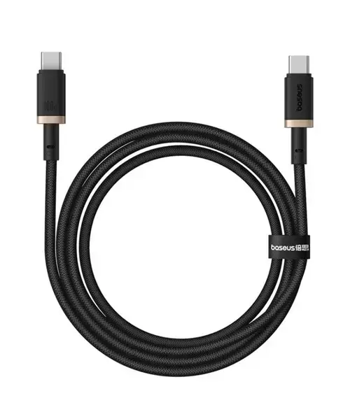 Cablu alimentare si date Baseus Dura, USB Type-C la USB Type-C, 100 W, 1m (Galben/Negru)