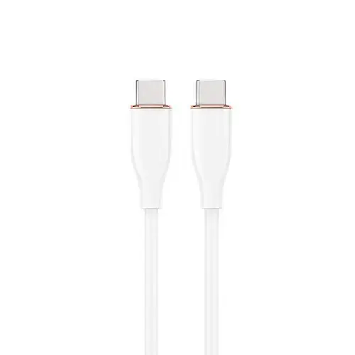 Cablu alimentare si date GEMBIRD CC-USB2S-CMCM-1.5M-W, USB 2.0 Type-C (T) la USB 2.0 Type-C (T), 60W, 1.5m, protectie silicon, Alb