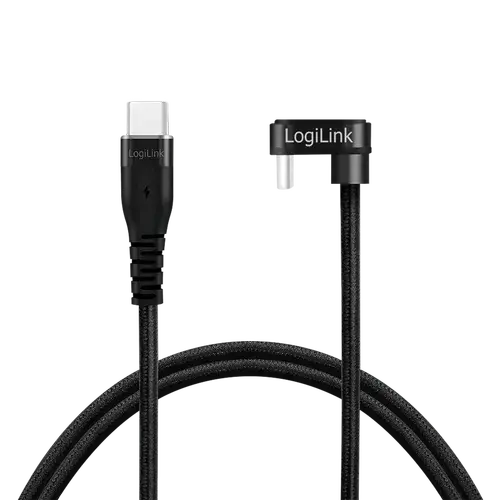 Cablu alimentare si date LOGILINK, USB 2.0, USB Type-C (T) la USB Type-C (T) la 180 grade, 2m, Negru