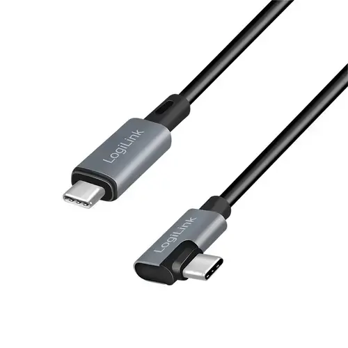 Cablu alimentare si date LOGILINK, USB Type-C (T) la USB Type-C (T) la 90 grade, 2m, PD 100W