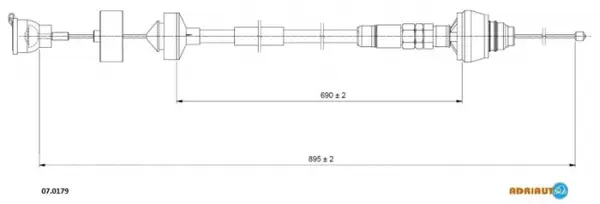 Cablu ambreiaj (895mm 700mm) CITROEN BERLINGO; PEUGEOT PARTNER 1.6-2.0D intre 1996-2015