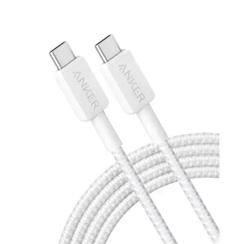 Cablu Anker 322 USB-C la USB-C, 60W, 1.8 metri, Alb