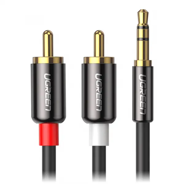 Cablu Audio 3.5mm - 2 x RCA UGREEN AV116, 3m, Negru
