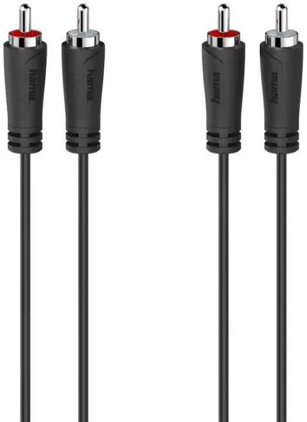 Cablu audio Hama - 43329, 2х RCA/2x RCA, 5 m, negru
