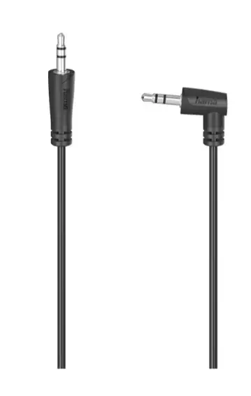 Cablu audio Jack 3.5 mm HAMA 205286, 1.5m, 90 grade (Negru)