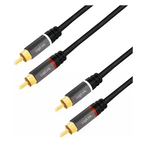 CABLU audio LOGILINK CA1203 stereo (RCA T/T), 1.5m, conectori auriti (Negru)