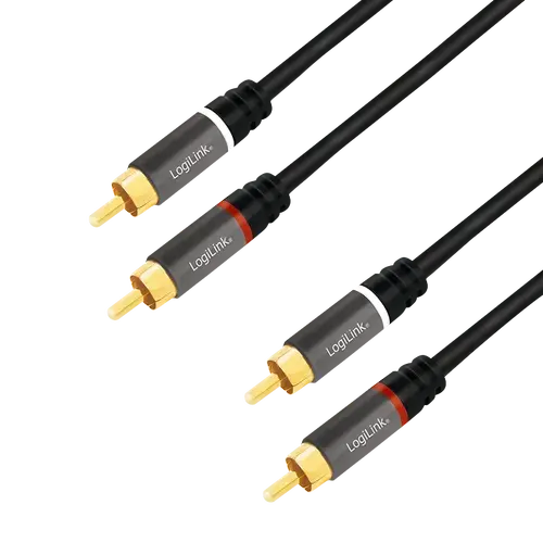 Cablu audio Logilink CA1204, RCA, 2m (Negru)