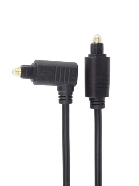 Cablu audio optic Toslink drept/unghi 90 grade T-T 1m Negru, KJTOS3-1