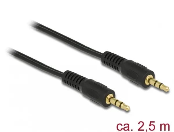 Cablu audio stereo Jack 3.5mm T-T 2.5m, Delock 84001