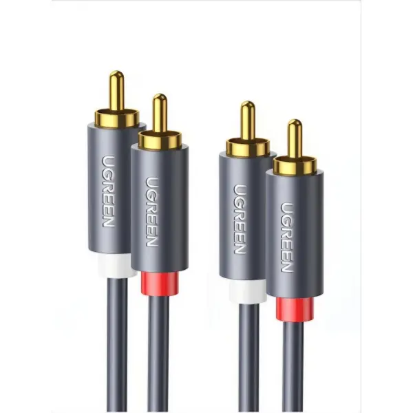 Cablu Audio UGREEN AV104, 2 x RCA - 2 x RCA, 3m, Negru