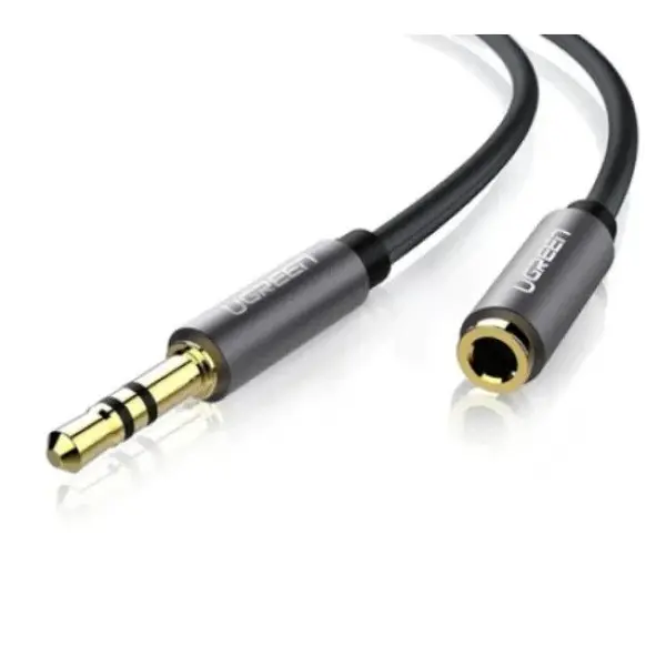 CABLU audio Ugreen, "AV118" stereo 3.5 mm jack (T) la 3.5 mm jack (M), 1 m, conectori auriti, negru 10592
