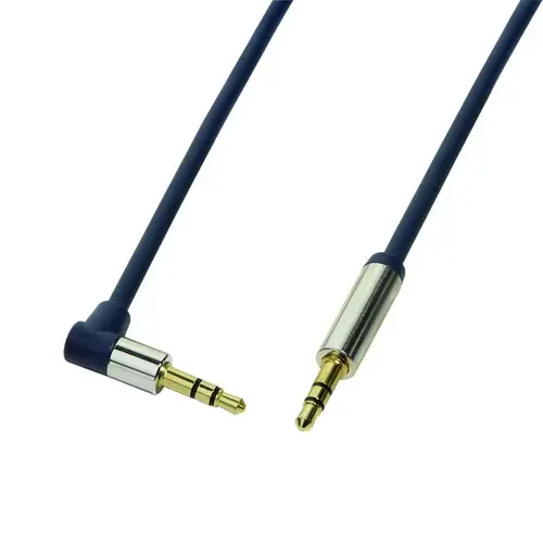 Cablu audio unghiular la 90° , LogiLink , 3.5 tata/tata , 3 m , albastru