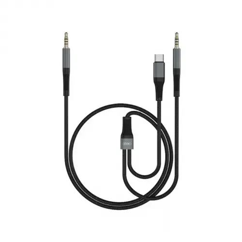 Cablu audio XO Design NB178B, 1m, USB-C / 3.5mm - 3.5mm (Negru)