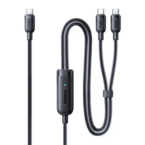 Cablu Baseus Flash 4 140W 2-in-1 Fast Charging USB-C, 1.5m, Negru