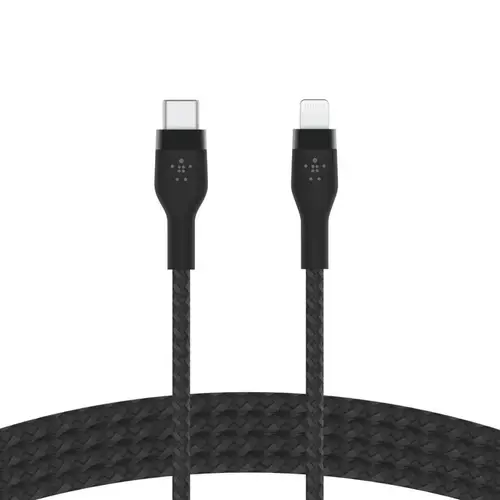 Cablu Belkin BOOST CHARGE PRO Flex USB-C catre LTG, Silicon impletit, 1M, Negru