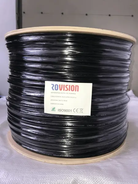 Cablu CAT5 FTP cu sufa, cupru solid 99.99%, ecranat, protecție UV, 305 m