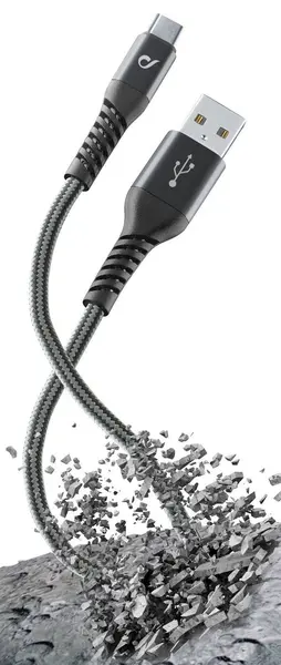 Cablu Cellularline - Tetra Force, USB-A/USB-C, 1.2 m, negru