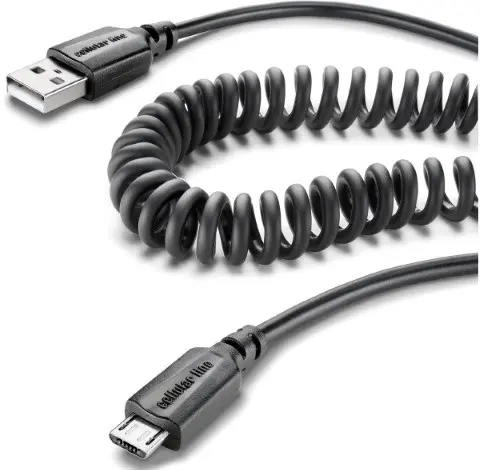 Cablu Cellularline - USB-A/Micro USB, 50-100 cm, negru