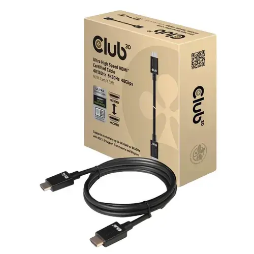 Cablu certificat HDMI, Club3D, 4K120Hz, 1.5m, Negru